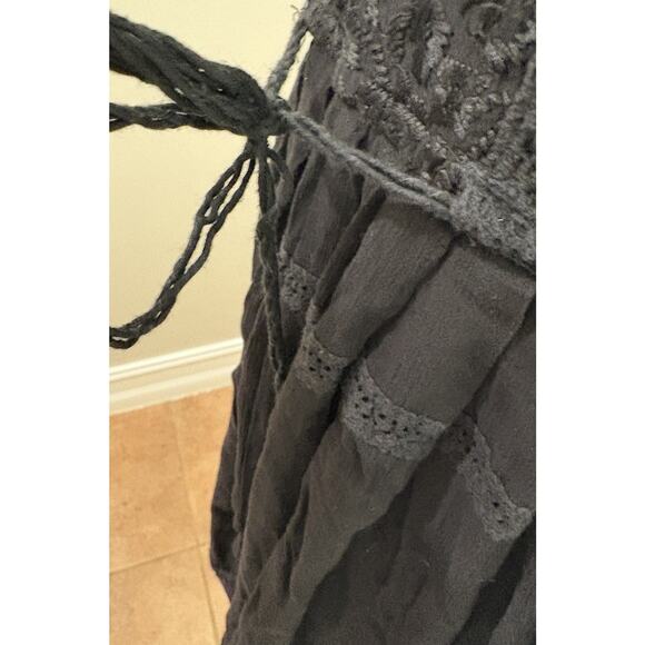 Free People Women's Halter Emily Lace-Bodice Mini Dress Black Medium - Picture 4 of 11